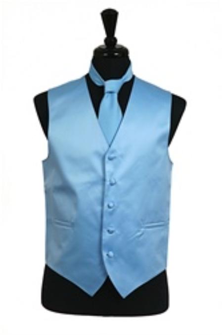 Mensusa Products Vest Tie Set Light Blue