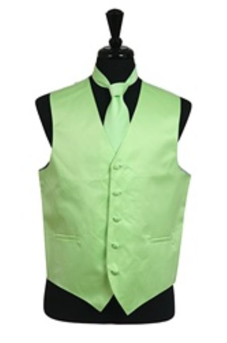 Mensusa Products Vest Tie Set Mint Green