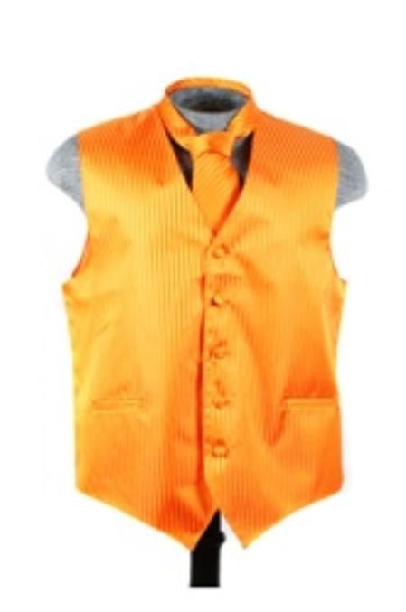 Mensusa Products Vest Tie Set Orange
