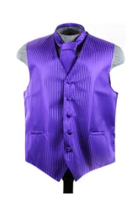 Mensusa Products Vest Tie Set Purple