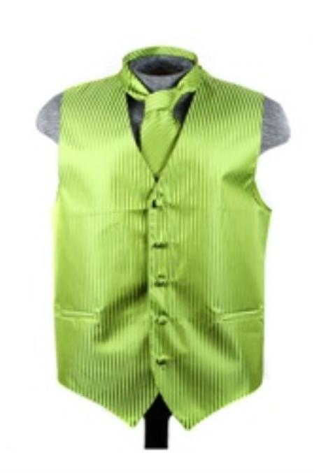 Mensusa Products Vest Tie Set Spinach Green