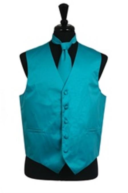 Mensusa Products Vest Tie Set Turquoise