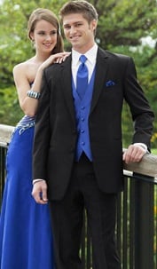 Blue Black Prom Suit