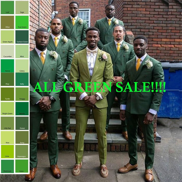 all green suits