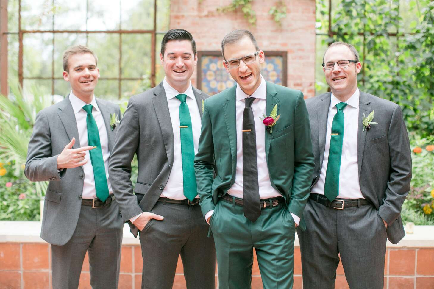 green suits