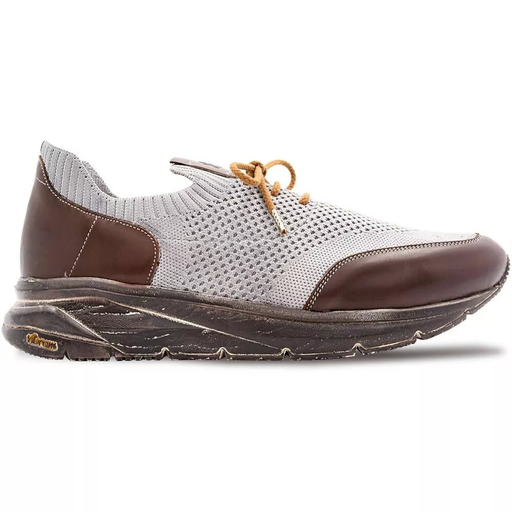 Mens Exotic Sneakers - Alligator Sneakers By Brand in Color Brown/Grey - Image 3