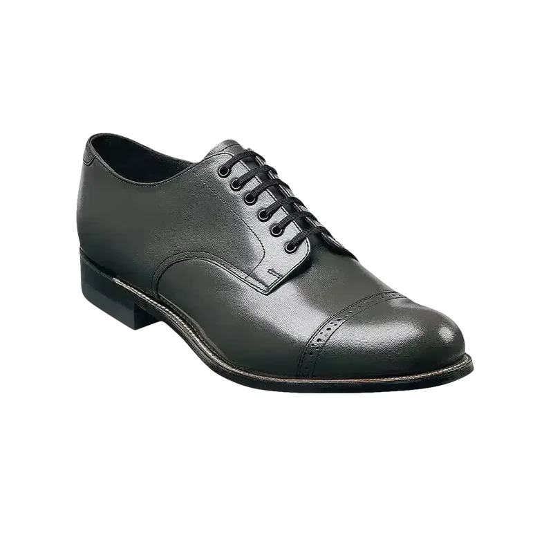 Men's Gray Stacy Adams Madison Cap Toe Lace-Up Leather Dress Shoes