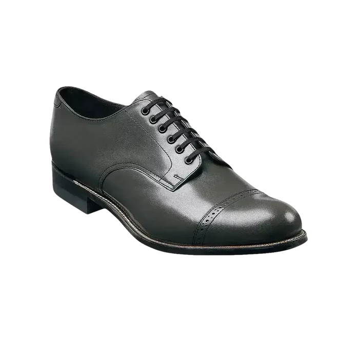 Men's Gray Stacy Adams Madison Cap Toe Lace-Up Leather Dress Shoes