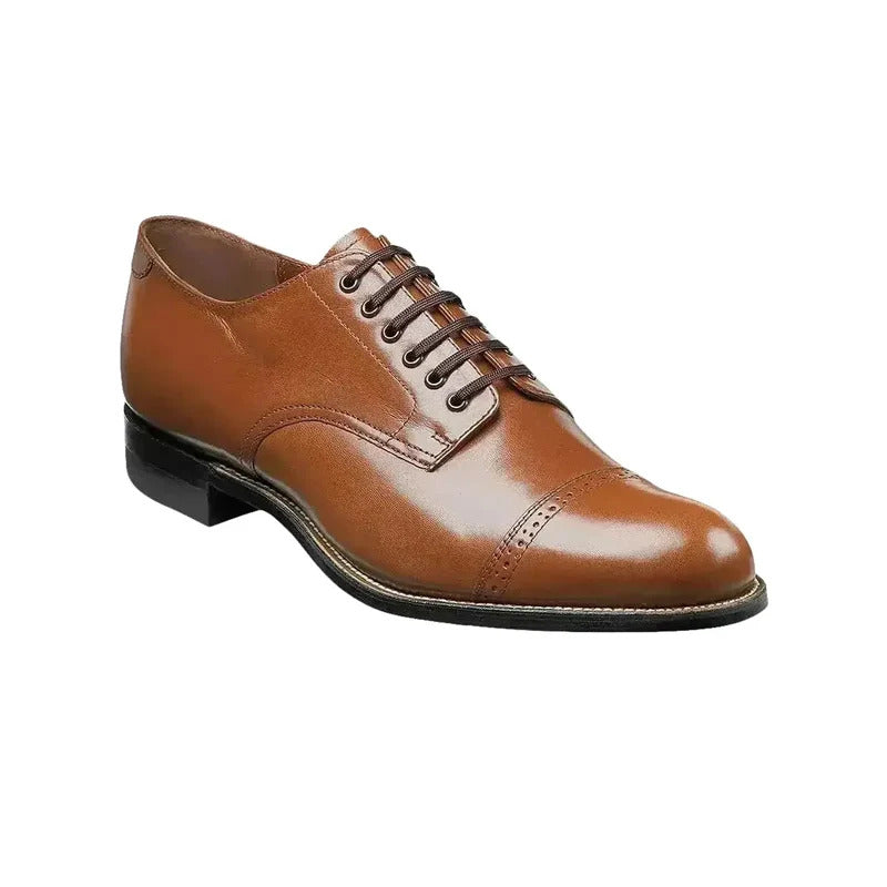 Men's Oak Stacy Adams Madison Cap Toe Lace-Up Leather Dress Shoes