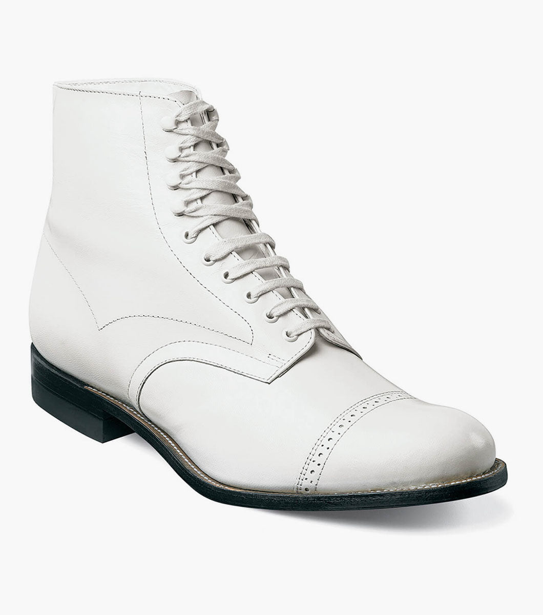 Stacy Adams MADISON Cap Toe Boot White by Stacy Adams Shoes
