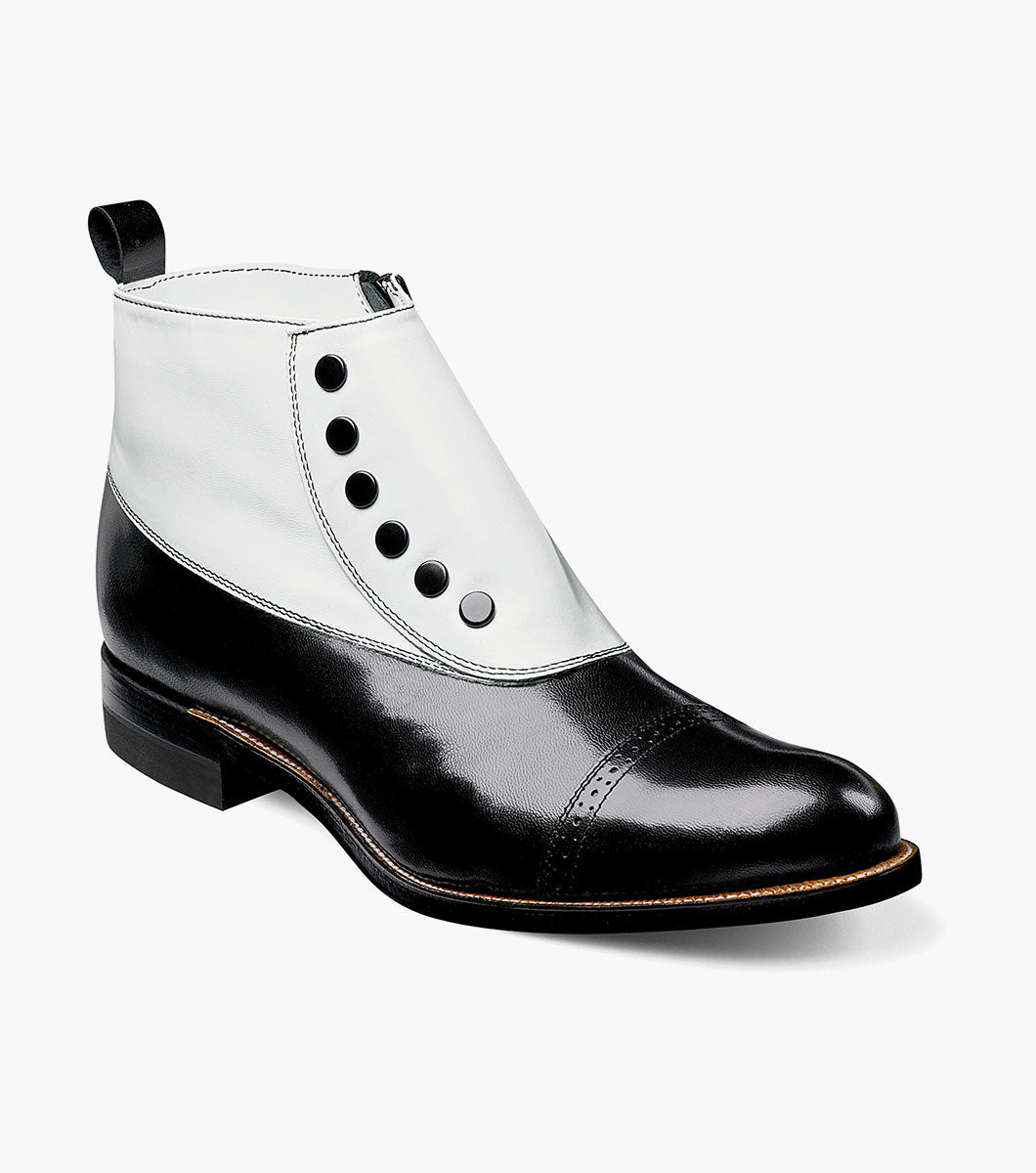 Stacy Adams MADISON Spectator Spat Cap Toe Boot Black w/White by Stacy Adams Shoes