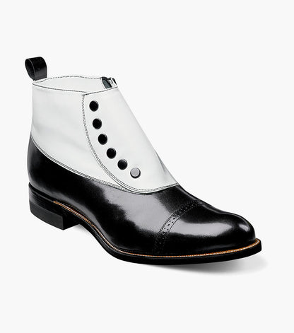 Stacy Adams MADISON Spectator Spat Cap Toe Boot Black w/White by Stacy Adams Shoes