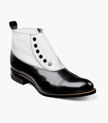 Stacy Adams MADISON Spectator Spat Cap Toe Boot Black w/White by Stacy Adams Shoes