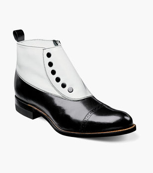 Stacy Adams MADISON Spectator Spat Cap Toe Boot Black w/White by Stacy Adams Shoes