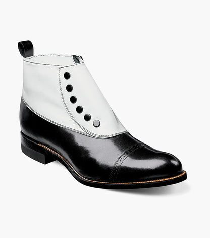 Mens 1920s Gangsters Wingtip Dress Shoe in Black and White