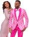 Men's Paisley Prom & Wedding Tuxedo - Hot Pink Fuschia by EJ Samuel