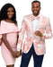 Mens Paisley Jeweled Shawl Prom Tuxedo Blazer in Blush Pink by EJ Samuel