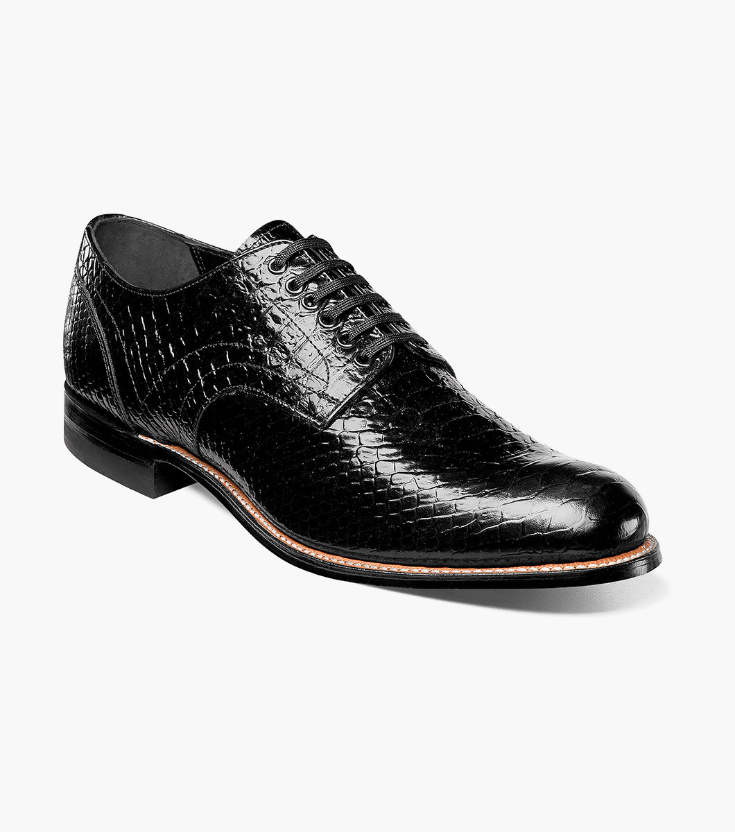 Stacy Adams MADISON Anaconda Plain Toe Oxford Black by Stacy Adams Shoes