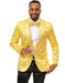 Men's Yellow Gold Paisley Notch Prom Tuxedo Blazer by EJ Samuel