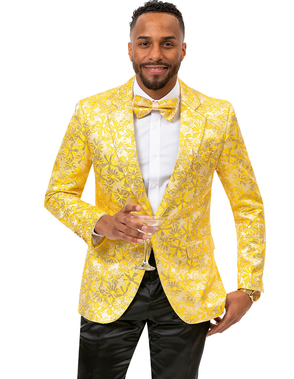 Mens Paisley Shawl Prom Tuxedo Blazer in Turquoise Sky Blue main image 1