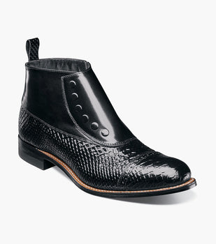 Stacy Adams MADISON Spectator Spat Cap Toe Demi Boot Black by Stacy Adams Shoes