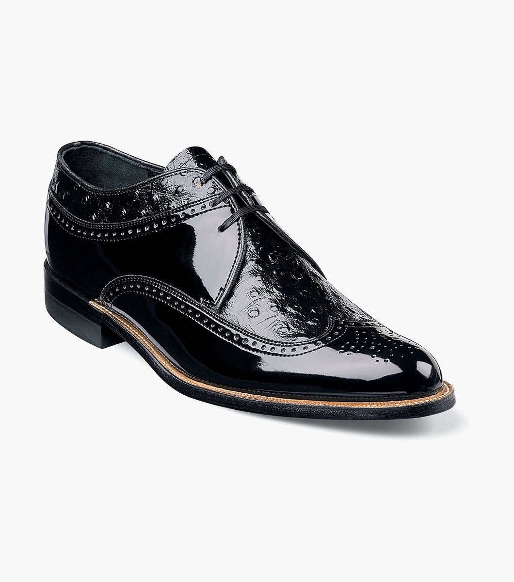 Stacy Adams DAYTON Ostrich Wingtip Oxford Black by Stacy Adams Shoes
