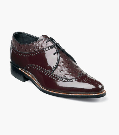Stacy Adams DAYTON Ostrich Wingtip Oxford Burgundy by Stacy Adams Shoes