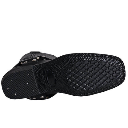 Dingo Black Womens Leather Motor Cycle Boots - Image 2