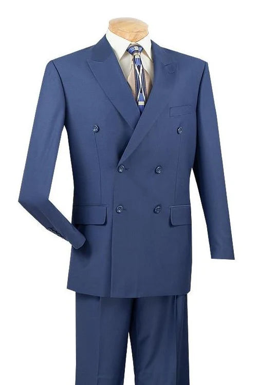 Ramses Collection - Double Breasted 2 Piece Suit Regular Fit in Blue Modern Fit