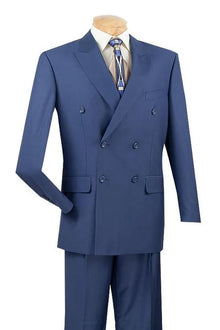 Ramses Collection - Double Breasted 2 Piece Suit Regular Fit in Blue