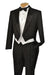 (52R) Men's Tuxedo Regular Fit Collection With Tails 3 Piece In Black