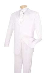 Men's Regular Fit Tuxedo 3 Piece with Vest White