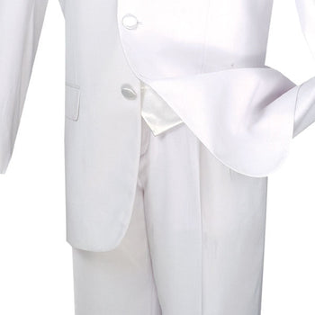 Men's Regular Fit Tuxedo 3 Piece with Vest White