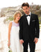 Black Satin Trim Wedding Tuxedo by Jean Yves