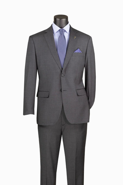 Men's Charcoal Adjustable Waist Two Piece Suit