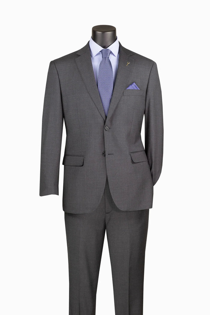 Men's Charcoal Adjustable Waist Two Piece Suit