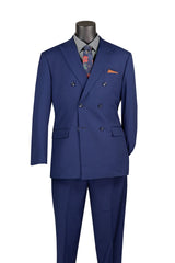 Men's Patriot Blue Double Breasted Two Piece Suit