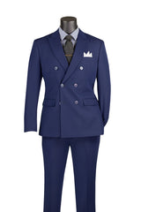 Men's Navy Double Breasted Suit
