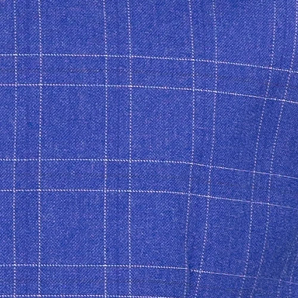 Men's Classic Blue Windowpane Three Piece Suit