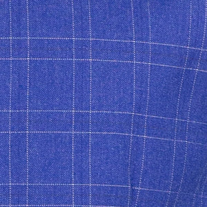 Men's Classic Blue Windowpane Three Piece Suit