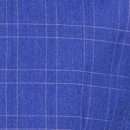 Men's Classic Blue Windowpane Three Piece Suit