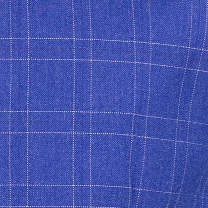 Men's Classic Blue Windowpane Three Piece Suit