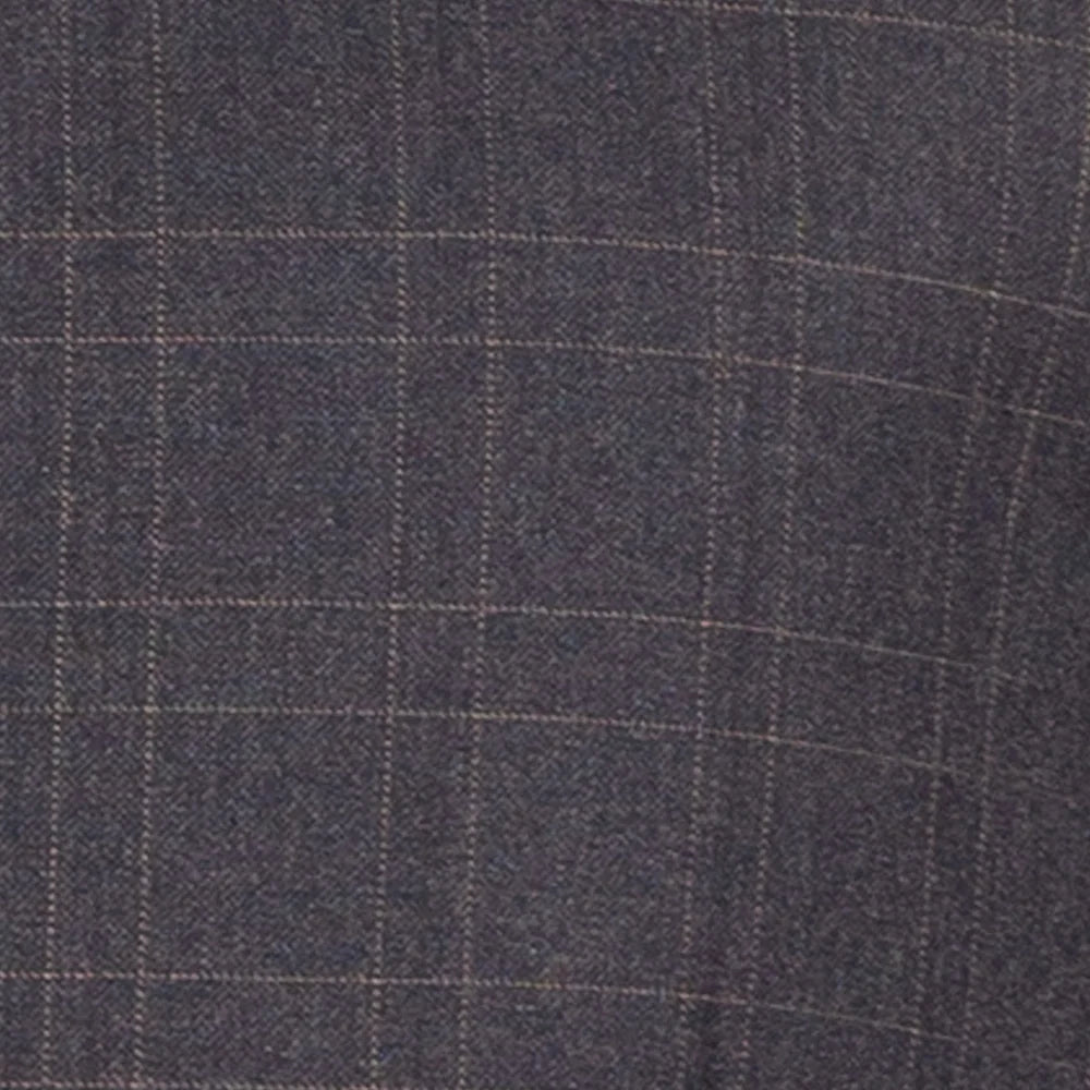 Men's Black Antique Bronze Windowpane Three Piece Suit