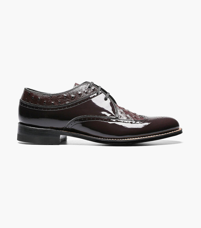 Stacy Adams DAYTON Ostrich Wingtip Oxford Burgundy by Stacy Adams Shoes