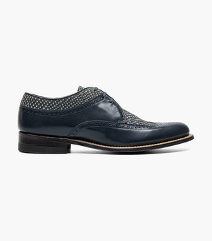 Stacy Adams DAYTON Python Print Wingtip Oxford Navy by Stacy Adams Shoes