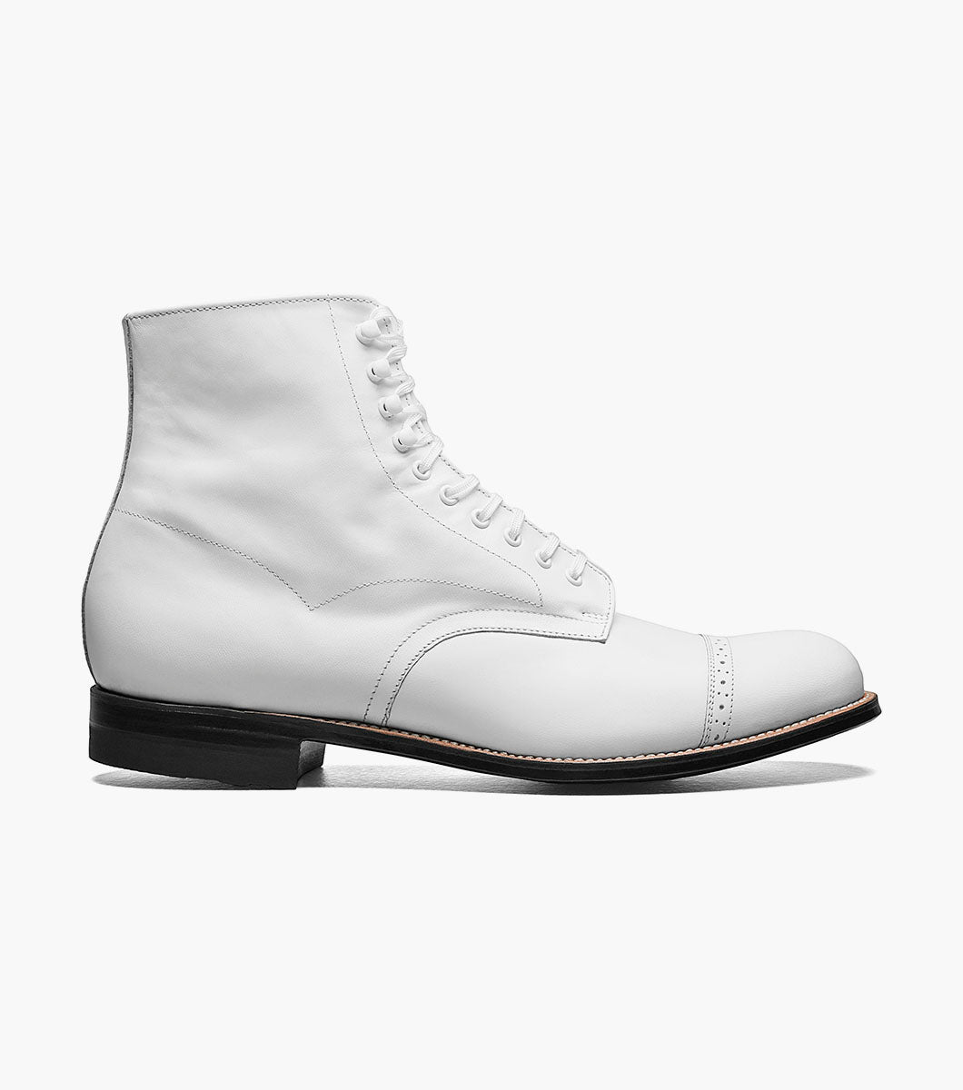 Stacy Adams MADISON Cap Toe Boot White by Stacy Adams Shoes