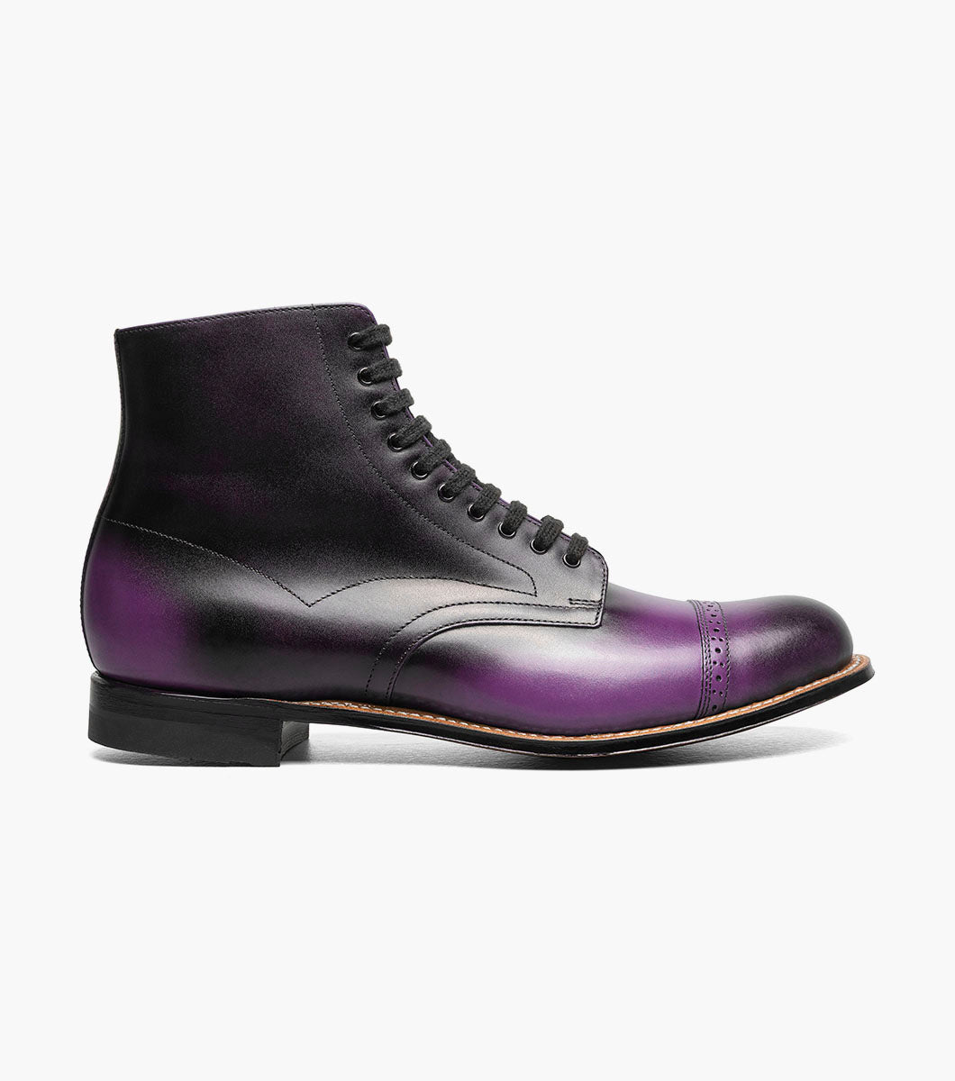 Stacy Adams MADISON Cap Toe Lace Up Boot Purple by Stacy Adams Shoes