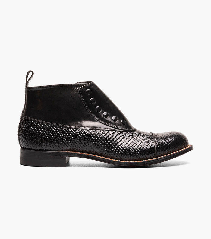 Stacy Adams MADISON Spectator Spat Cap Toe Demi Boot Black by Stacy Adams Shoes