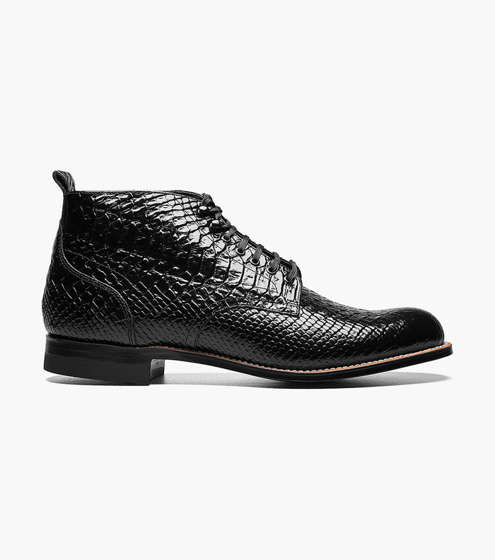 Stacy Adams MADISON Anaconda Plain Toe Boot Black by Stacy Adams Shoes