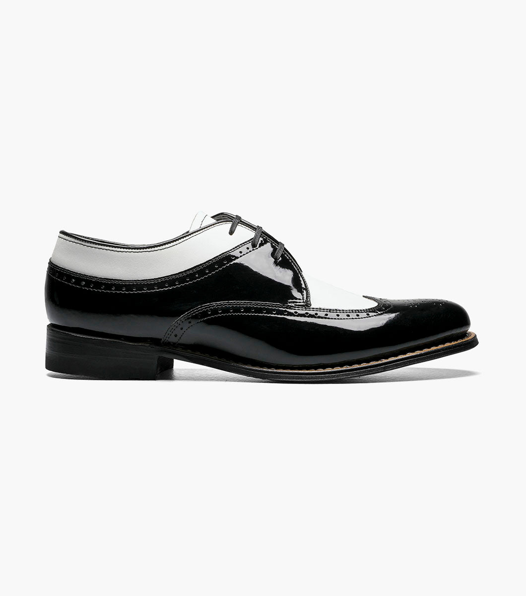 Stacy Adams DAYTON Wingtip Oxford Black w/White by Stacy Adams Shoes